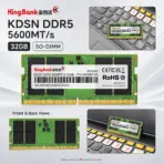 KingBank KDSN 32GB DDR5-5600 CL45 SO-DIMM Laptop Memory  1.1V – Samsung-Chip Module for Intel and AMD Systems, Single 32GB Upgrade | K5.01.FN05DE4002 - Image 2