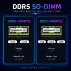 KingBank KDSN 32GB DDR5-5600 CL45 SO-DIMM Laptop Memory  1.1V – Samsung-Chip Module for Intel and AMD Systems, Single 32GB Upgrade | K5.01.FN05DE4002 - Image 8