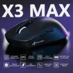 Attack Shark X3MAX Wireless Gaming Mouse – 49g, PAW3950MAX, 42,000 DPI, 750 IPS, 50G, 1000Hz, Tri-Mode, 200H Battery, Omron Optical Switches, PTFE Feet and Web Driver Support | BLACK  - Image 2