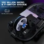 Attack Shark X3MAX Wireless Gaming Mouse – 49g, PAW3950MAX, 42,000 DPI, 750 IPS, 50G, 1000Hz, Tri-Mode, 200H Battery, Omron Optical Switches, PTFE Feet and Web Driver Support | BLACK  - Image 5
