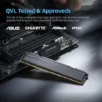 KLEVV FIT V DDR5 32GB (2x16GB) 5600MHz CL30 SK Hynix A-Die 1.25V OC Gaming Desktop RAM Memory, XMP 3.0 Compatible / Optimized for AMD Expo , Aluminum Heatsink | BLACK (KD5AGU880-56K300L) - Image 6
