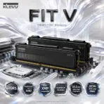 KLEVV FIT V DDR5 32GB (2x16GB) 5600MHz CL30 SK Hynix A-Die 1.25V OC Gaming Desktop RAM Memory, XMP 3.0 Compatible / Optimized for AMD Expo , Aluminum Heatsink | BLACK (KD5AGU880-56K300L)