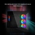 Schrapnel Scrobis 270° mATX Gaming Case, 4× 120mm RGB Built-in Fans, 270° Dual Tempered Glass, 415mm GPU, 360mm AIO, Back-Connect mATX, USB-C, ATX PSU Support | BLACK - Image 4