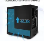 Schrapnel Scrobis 270° mATX Gaming Case, 4× 120mm RGB Built-in Fans, 270° Dual Tempered Glass, 415mm GPU, 360mm AIO, Back-Connect mATX, USB-C, ATX PSU Support | BLACK - Image 6
