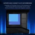 Schrapnel Scrobis 270° mATX Gaming Case, 4× 120mm RGB Built-in Fans, 270° Dual Tempered Glass, 415mm GPU, 360mm AIO, Back-Connect mATX, USB-C, ATX PSU Support | BLACK - Image 7