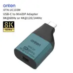 ONTEN OTN-UC103M USB-C to Mini DisplayPort Adapter, 8K@60Hz or 4K@120/144Hz, USB-C Input to Mini DP Output, Compact High-Resolution Video Adapter for 8K and High-Refresh 4K Display - Image 3