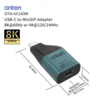 ONTEN OTN-UC103M USB-C to Mini DisplayPort Adapter, 8K@60Hz or 4K@120/144Hz, USB-C Input to Mini DP Output, Compact High-Resolution Video Adapter for 8K and High-Refresh 4K Display - Image 6