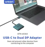 ONTEN OTN-UC915 USB-C to Dual DP Adapter with USB-C Uplink, Dual DisplayPort Outputs, 4K@60Hz Resolution Support and Multi-Stream Transport (MST) - Image 4