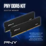 PNY DDR5 32GB RAM Kit (2×16GB) 5600MHz CL46 Low Profile Desktop Memory – 1.1V (PC5-44800), Aluminum Heat Spreader, JEDEC , Intel XMP 3.0 & AMD EXPO Compatible | MD32GK2D5560046XRW - Image 2