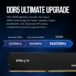 PNY DDR5 32GB RAM Kit (2×16GB) 5600MHz CL46 Low Profile Desktop Memory – 1.1V (PC5-44800), Aluminum Heat Spreader, JEDEC , Intel XMP 3.0 & AMD EXPO Compatible | MD32GK2D5560046XRW - Image 4