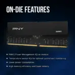 PNY DDR5 32GB RAM Kit (2×16GB) 5600MHz CL46 Low Profile Desktop Memory – 1.1V (PC5-44800), Aluminum Heat Spreader, JEDEC , Intel XMP 3.0 & AMD EXPO Compatible | MD32GK2D5560046XRW - Image 5