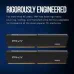 PNY DDR5 32GB RAM Kit (2×16GB) 5600MHz CL46 Low Profile Desktop Memory – 1.1V (PC5-44800), Aluminum Heat Spreader, JEDEC , Intel XMP 3.0 & AMD EXPO Compatible | MD32GK2D5560046XRW - Image 6