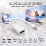 ONTEN OTN-5113 Mini DisplayPort to HDMI Adapter – Up to 1080p Full HD, Digital Audio & Video, 7.1/5.1/2-Channel Audio Pass-Through, HDMI Female Output