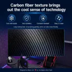 Schrapnel Gradus RGB Electric Adjustable Gaming Desk, 160cm Width Carbon Fiber/Wood Sit-Stand Computer Table with 72–117cm Lift, USB Socket, Cup Holder, Hook & 3 Memory Presets | BLACK - Image 7