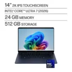HP OmniBook X Flip NGAI: Core Ultra 7 355 | 24GB DDR5x ; 512GB NVMe | 14-inch 2K Touch IPS Display | Intel Graphics | Backlit Keyboard | Windows 11 | Atmospheric Blue ~ 14-KP0023DX - Image 2