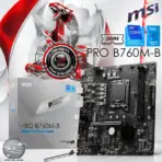 MSI PRO B760M-B DDR4 mATX Motherboard LGA 1700 Support Intel® Core™ 14th/ 13th/ 12th Gen Processors ; Dual Channel DDR4 4800+MHz (OC) ; PCIe 4.0, Lightning Gen4 x4 M.2 ; 2.5G LAN ; Steel Armor | 1 YEAR WARRANTY