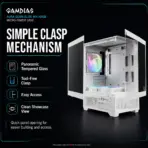 GAMDIAS AURA GC9M ELITE WH ARGB Micro-Tower Case – Panoramic Tempered Glass, 3×120mm ARGB Fans Pre-installed , Micro-ATX / Mini-ITX Support, 280mm GPU, 5V ARGB Sync | WHITE - Image 4