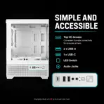 GAMDIAS AURA GC9M ELITE WH ARGB Micro-Tower Case – Panoramic Tempered Glass, 3×120mm ARGB Fans Pre-installed , Micro-ATX / Mini-ITX Support, 280mm GPU, 5V ARGB Sync | WHITE - Image 6