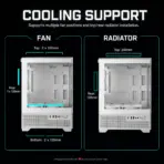 GAMDIAS AURA GC9M ELITE WH ARGB Micro-Tower Case – Panoramic Tempered Glass, 3×120mm ARGB Fans Pre-installed , Micro-ATX / Mini-ITX Support, 280mm GPU, 5V ARGB Sync | WHITE - Image 7