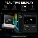 GAMDIAS CHIONE E4-360 V2 WH 360mm AIO Liquid Cooler, Dual Infinity-Mirror Digital Display, 3×120mm ARGB PWM Fans, 2200RPM, 81.81 CFM, 2600RPM Pump, LGA1851/1700, AM5/AM4, ARGB Sync | WHITE - Image 4