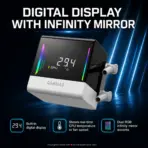 GAMDIAS CHIONE E4-360 V2 WH 360mm AIO Liquid Cooler, Dual Infinity-Mirror Digital Display, 3×120mm ARGB PWM Fans, 2200RPM, 81.81 CFM, 2600RPM Pump, LGA1851/1700, AM5/AM4, ARGB Sync | WHITE - Image 3
