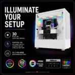 GAMDIAS CHIONE E4-360 V2 WH 360mm AIO Liquid Cooler, Dual Infinity-Mirror Digital Display, 3×120mm ARGB PWM Fans, 2200RPM, 81.81 CFM, 2600RPM Pump, LGA1851/1700, AM5/AM4, ARGB Sync | WHITE - Image 8
