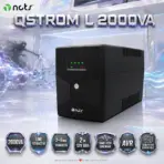 NCTS QSTROM L 2000VA 1200W Line-Interactive UPS, Simulated Sinewave, 2×12V 9Ah Batteries, AVR, 2–6ms Transfer, Off-Mode Charging & Generator Compatible 