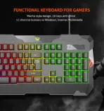 Meetion C505 4-in-1 Wired RGB Gaming Kit with Backlit Full-Size Keyboard, 3200 DPI Mouse, Stereo Headset with Microphone & Precision Mouse Pad – Black - Image 5