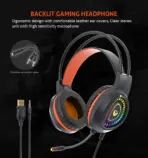 Meetion C505 4-in-1 Wired RGB Gaming Kit with Backlit Full-Size Keyboard, 3200 DPI Mouse, Stereo Headset with Microphone & Precision Mouse Pad – Black - Image 8