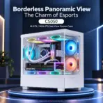 SNOWMAN CS050 M-ATX Case, Dual Tempered Glass, 3×120mm ARGB Built-in Fans, 9-Fan Cooling, 360mm Top AIO, 420mm GPU & 165mm CPU Cooler Support | WHITE - Image 2