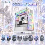 DeepCool CG580 4F V2 WH Panoramic ATX Gaming Case, 270° Tempered Glass, 4× ARGB PWM Fans, Dual 360mm Radiator Support, 410mm GPU, USB-C | WHITE