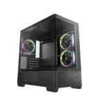 DeepCool CG380U 3F Curved Panoramic Micro-ATX Gaming Case, 3× ARGB Fans, 360mm Radiator, 410mm GPU, Rear-Connector Support, USB-C Gen2 | Black - Image 9