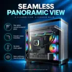 DeepCool CG590U 5F Curved-Glass ATX Gaming Case, 5× ARGB PWM Fans, Triple 360mm Radiator Support, 410mm GPU, Rear-Connector Support, USB-C Gen2 | BLACK - Image 3
