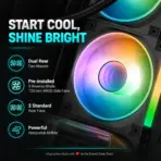 DeepCool CG590U 5F Curved-Glass ATX Gaming Case, 5× ARGB PWM Fans, Triple 360mm Radiator Support, 410mm GPU, Rear-Connector Support, USB-C Gen2 | BLACK - Image 6