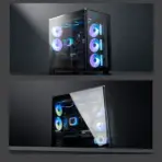 DeepCool CG590U 5F Curved-Glass ATX Gaming Case, 5× ARGB PWM Fans, Triple 360mm Radiator Support, 410mm GPU, Rear-Connector Support, USB-C Gen2 | BLACK - Image 10