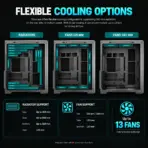 DeepCool CG590 MESH 2F Dual-Chamber ATX Case, 2×160mm ARGB Fans, Up To 13 Fans, Triple 360mm Radiator Support, 410mm GPU, USB-C Gen2 | BLACK  - Image 4