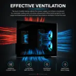 DeepCool CG590 MESH 2F Dual-Chamber ATX Case, 2×160mm ARGB Fans, Up To 13 Fans, Triple 360mm Radiator Support, 410mm GPU, USB-C Gen2 | BLACK  - Image 5