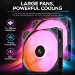 DeepCool CG590 MESH 2F Dual-Chamber ATX Case, 2×160mm ARGB Fans, Up To 13 Fans, Triple 360mm Radiator Support, 410mm GPU, USB-C Gen2 | BLACK  - Image 3