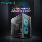 DeepCool CG590 MESH 2F Dual-Chamber ATX Case, 2×160mm ARGB Fans, Up To 13 Fans, Triple 360mm Radiator Support, 410mm GPU, USB-C Gen2 | BLACK  - Image 2