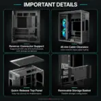 DeepCool CG590 MESH 2F Dual-Chamber ATX Case, 2×160mm ARGB Fans, Up To 13 Fans, Triple 360mm Radiator Support, 410mm GPU, USB-C Gen2 | BLACK  - Image 6