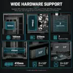 DeepCool CG590 MESH 2F Dual-Chamber ATX Case, 2×160mm ARGB Fans, Up To 13 Fans, Triple 360mm Radiator Support, 410mm GPU, USB-C Gen2 | BLACK  - Image 7