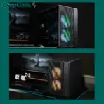 DeepCool CG590 MESH 2F Dual-Chamber ATX Case, 2×160mm ARGB Fans, Up To 13 Fans, Triple 360mm Radiator Support, 410mm GPU, USB-C Gen2 | BLACK  - Image 9