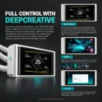 DeepCool LT360 VISION WH ARGB 360mm AIO Liquid Cooler, 4.5" IPS LCD, 90° Adjustable Display, 3400 RPM Gen 6 Pump, 3×120mm ARGB Fans, Intel/AMD | WHITE - Image 4
