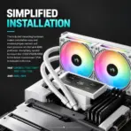 DeepCool LT360 VISION WH ARGB 360mm AIO Liquid Cooler, 4.5" IPS LCD, 90° Adjustable Display, 3400 RPM Gen 6 Pump, 3×120mm ARGB Fans, Intel/AMD | WHITE - Image 9