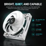 DeepCool LT360 VISION WH ARGB 360mm AIO Liquid Cooler, 4.5" IPS LCD, 90° Adjustable Display, 3400 RPM Gen 6 Pump, 3×120mm ARGB Fans, Intel/AMD | WHITE - Image 7