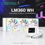 DeepCool LM360 WH 360mm ARGB Liquid Cooler, 2.4" IPS LCD, MP4 Playback, Gen 6 PWM Pump, 3×120mm FL12 SE Fans, Intel LGA1851/1700 & AMD AM5/AM4 | WHITE  - Image 2