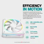 DeepCool LM360 WH 360mm ARGB Liquid Cooler, 2.4" IPS LCD, MP4 Playback, Gen 6 PWM Pump, 3×120mm FL12 SE Fans, Intel LGA1851/1700 & AMD AM5/AM4 | WHITE  - Image 6