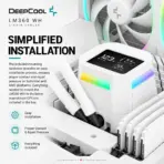 DeepCool LM360 WH 360mm ARGB Liquid Cooler, 2.4" IPS LCD, MP4 Playback, Gen 6 PWM Pump, 3×120mm FL12 SE Fans, Intel LGA1851/1700 & AMD AM5/AM4 | WHITE  - Image 8