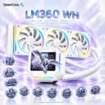 DeepCool LM360 WH 360mm ARGB Liquid Cooler, 2.4" IPS LCD, MP4 Playback, Gen 6 PWM Pump, 3×120mm FL12 SE Fans, Intel LGA1851/1700 & AMD AM5/AM4 | WHITE 