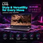 LENOVO LOQ 15AHP9 AI PC: AMD Ryzen 7 7445HS | 16GB DDR5 RAM ; 512GB NVMe | RTX 3050 (6GB) | 15.6-inch FHD 100% sRGB 144Hz Display | White Backlit Keyboard | DOS | Luna Grey - Image 3